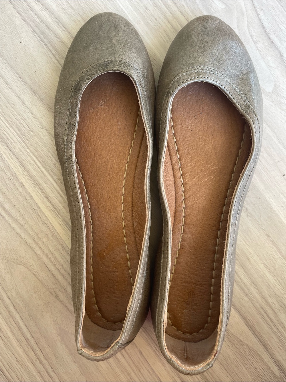 Frye Women's Taupe Leather Ballet Flats - Picture 8 of 12